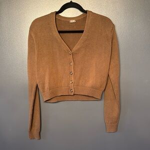 John Galt brown button up cropped cardigan